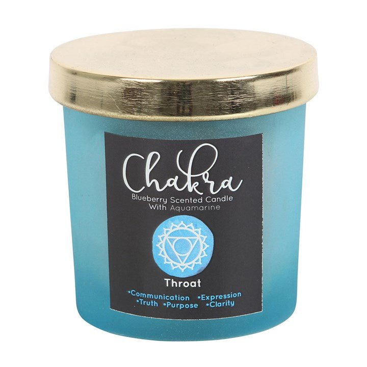 Throat Chakra Blueberry Fragranced Sodalite Candle - Scents & Gifts UK