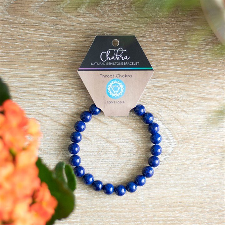 Throat Chakra Lapis Lazuli Gemstone Bracelet - Scents & Gifts UK