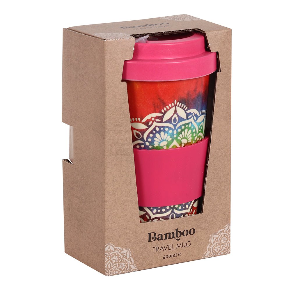 Tie Dye Mandala Bamboo Eco Travel Mug - Scents & Gifts UK