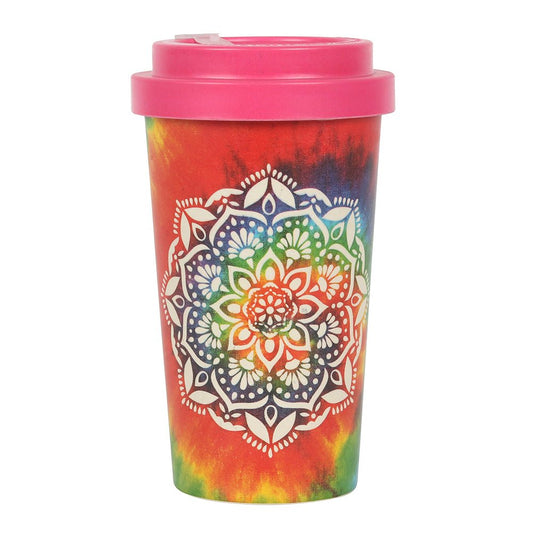 Tie Dye Mandala Bamboo Eco Travel Mug - Scents & Gifts UK