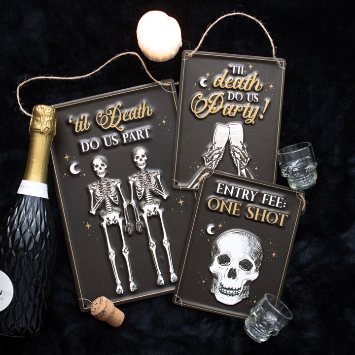 Til Death Do Us Party Champagne Hanging Metal Sign - Scents & Gifts UK
