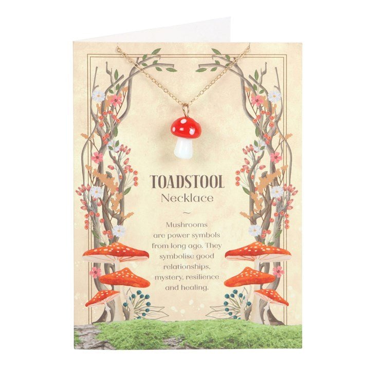 Toadstool Charm Necklace Card - Scents & Gifts UK