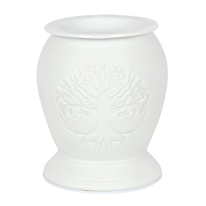 Tree of Life White Ceramic Electric Oil Burner and Wax Warmer - Scents & Gifts UK