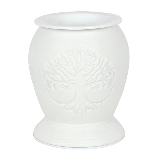 Tree of Life White Ceramic Electric Oil Burner and Wax Warmer - Scents & Gifts UK