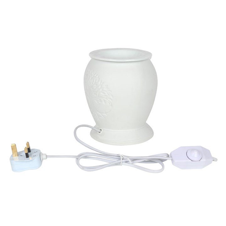 Tree of Life White Ceramic Electric Oil Burner and Wax Warmer - Scents & Gifts UK