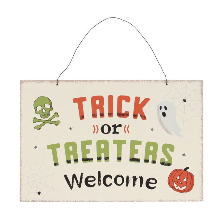 Trick or Treaters Welcome Hanging Sign - Scents & Gifts UK
