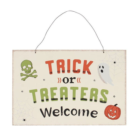 Trick or Treaters Welcome Hanging Sign - Scents & Gifts UK