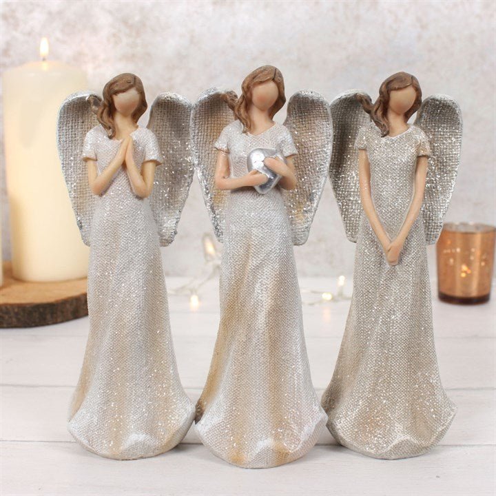 Trio of Small Glitter Angels - Scents & Gifts UK