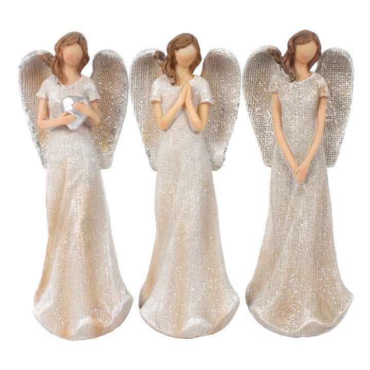 Trio of Small Glitter Angels - Scents & Gifts UK
