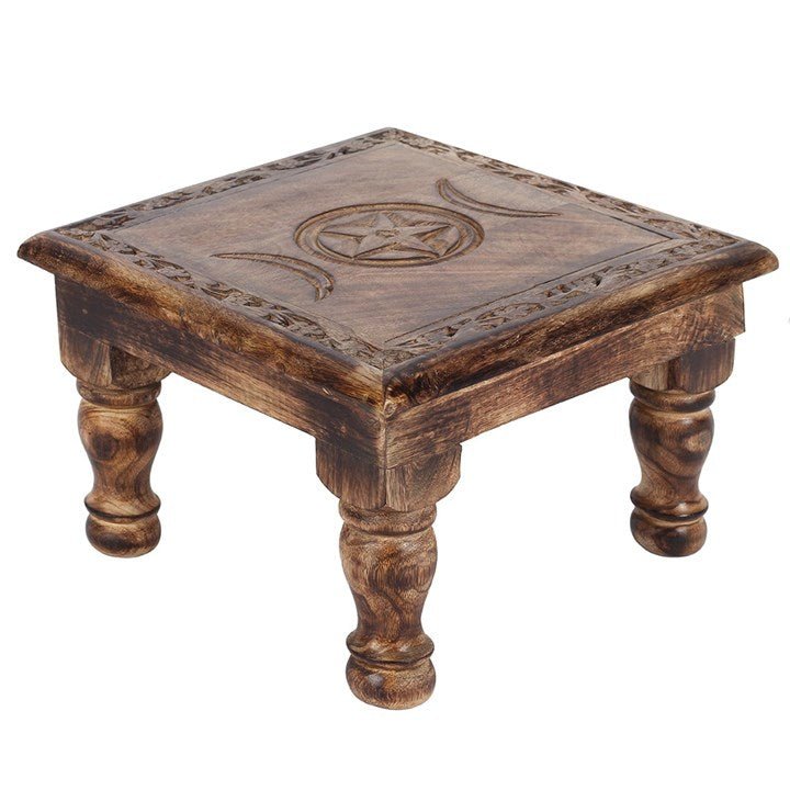 Triple Moon Altar Table with Detailed Border - Scents & Gifts UK