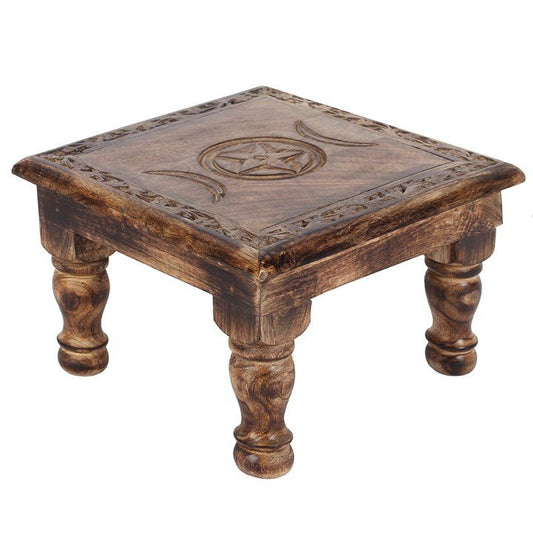 Triple Moon Altar Table with Detailed Border - Scents & Gifts UK