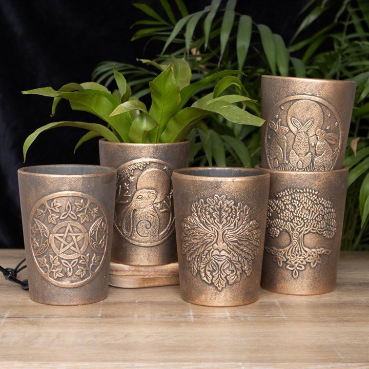 Triple Moon Bronze Terracotta Plant Pot by Lisa Parker - Scents & Gifts UK
