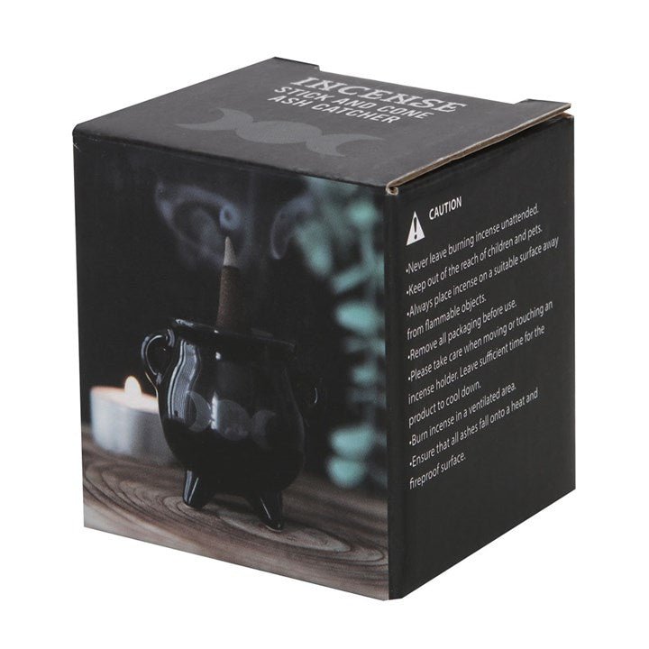 Triple Moon Cauldron Ceramic Incense Holder - Scents & Gifts UK