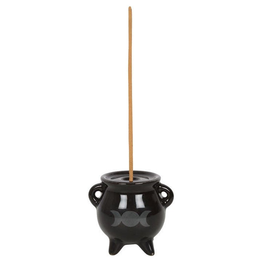 Triple Moon Cauldron Ceramic Incense Holder - Scents & Gifts UK