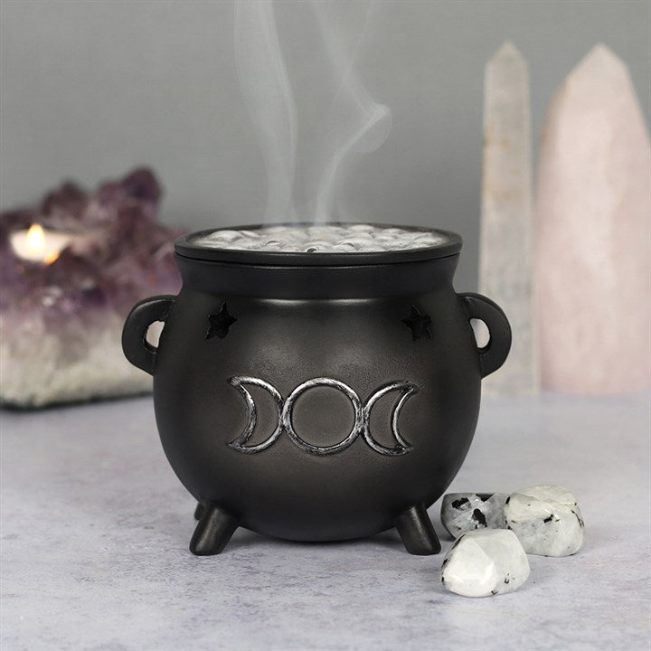 Triple Moon Cauldron Incense Cone Holder - Scents & Gifts UK