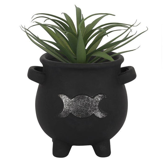 Triple Moon Cauldron Terracotta Plant Pot - Scents & Gifts UK