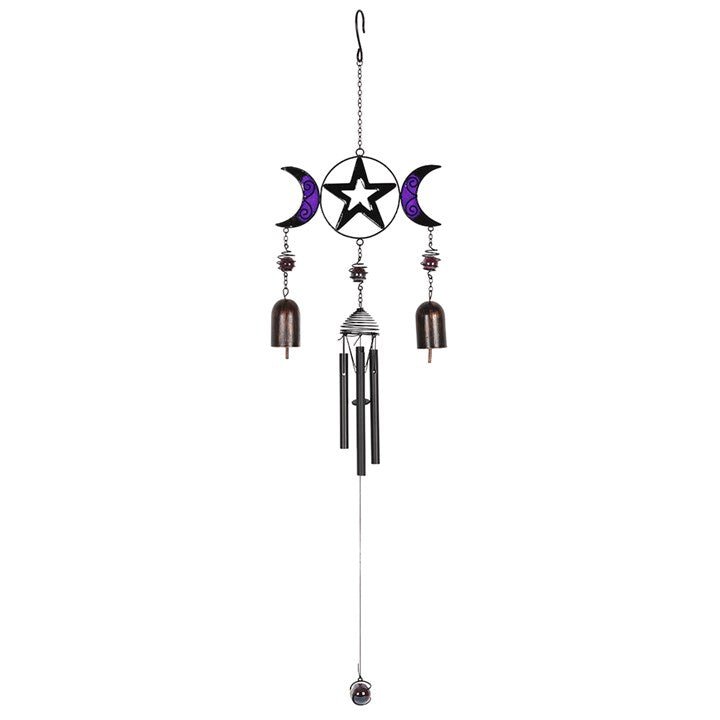 Triple Moon Windchime with Bells - Scents & Gifts UK
