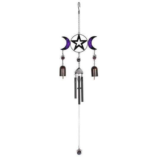 Triple Moon Windchime with Bells - Scents & Gifts UK