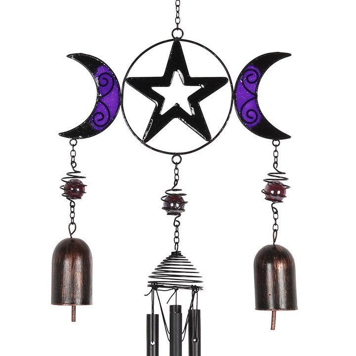 Triple Moon Windchime with Bells - Scents & Gifts UK
