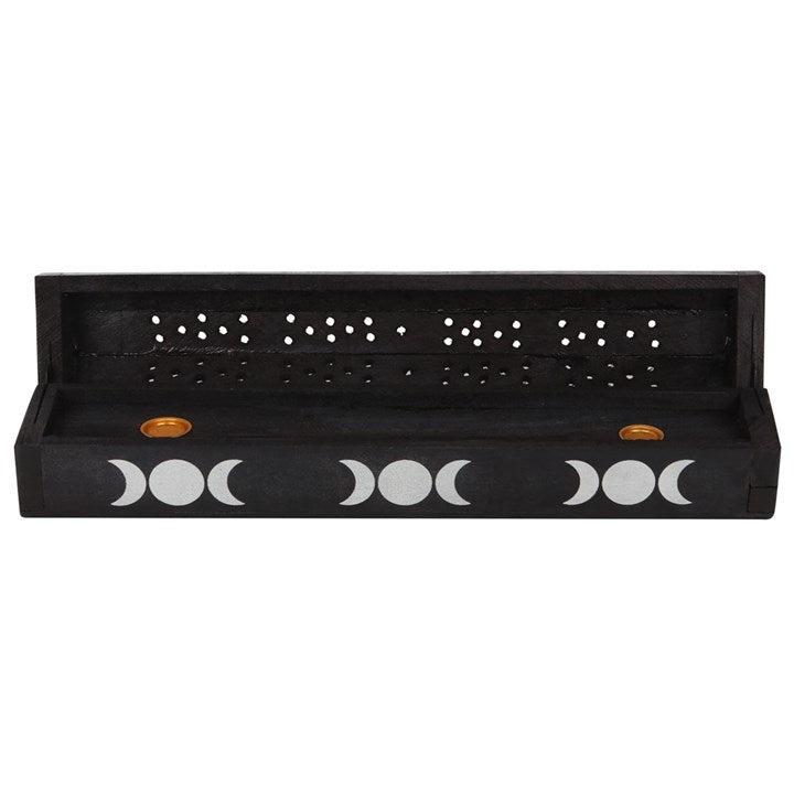 Triple Moon Wooden Sage Incense Box Set - Scents & Gifts UK