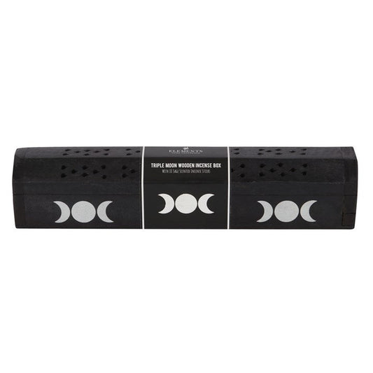 Triple Moon Wooden Sage Incense Box Set - Scents & Gifts UK