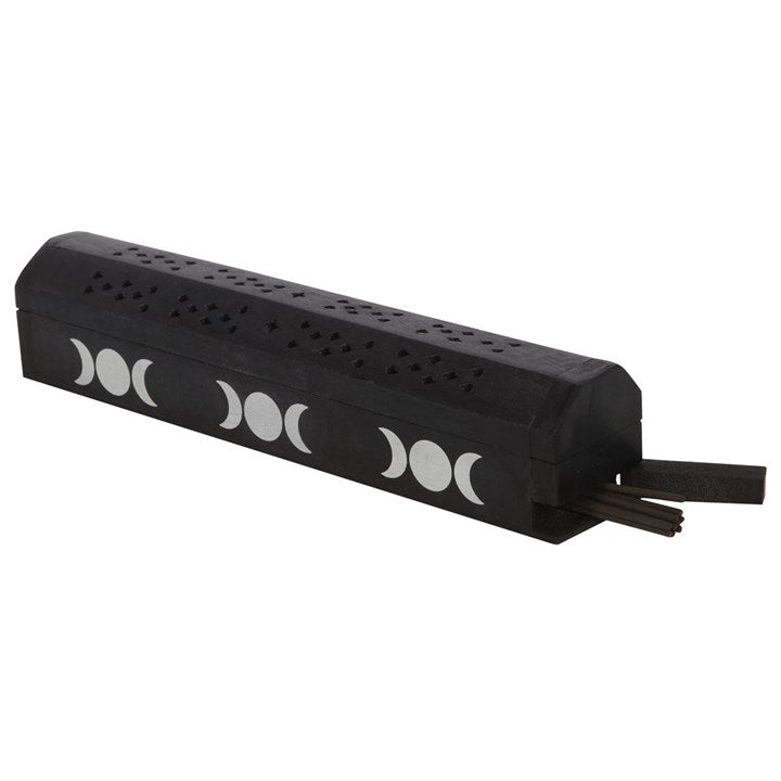 Triple Moon Wooden Sage Incense Box Set - Scents & Gifts UK