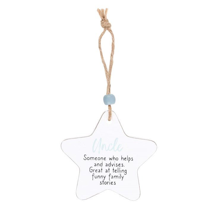 Uncle Hanging Star Sentiment Sign - Scents & Gifts UK