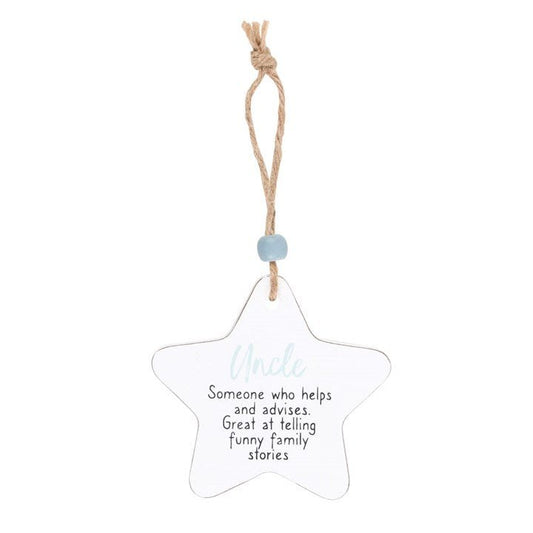 Uncle Hanging Star Sentiment Sign - Scents & Gifts UK