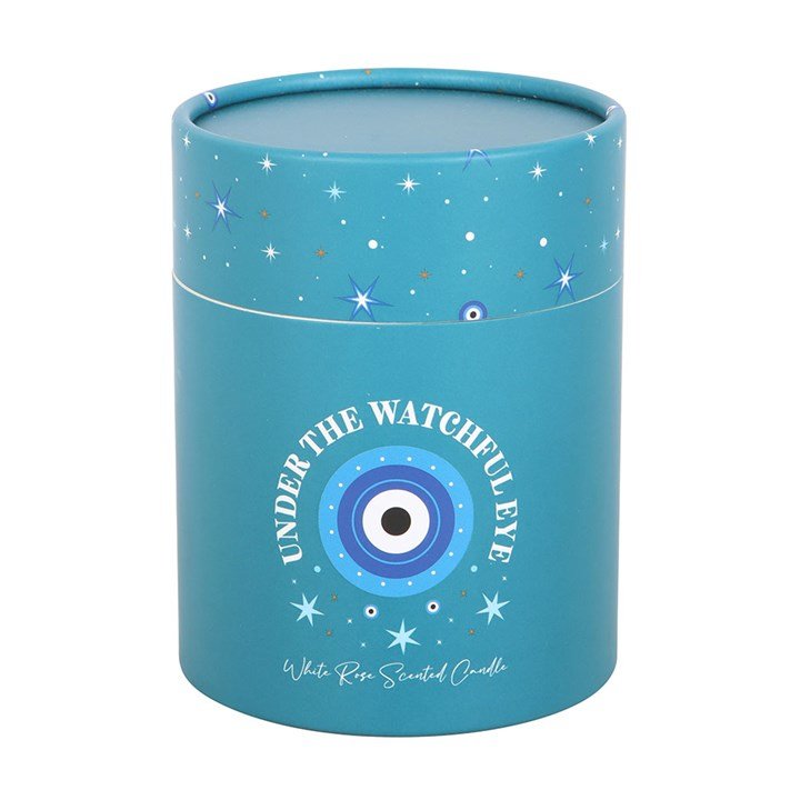 Under Watchful Eyes White Rose Candle with Crystals - Scents & Gifts UK