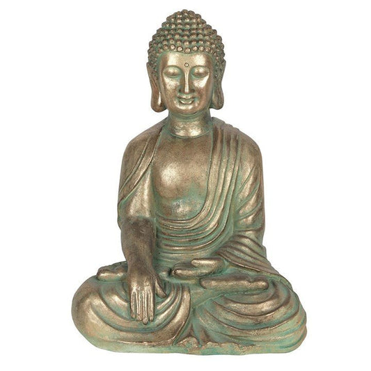 Verdigris Effect 52cm Sitting Garden Buddha - Scents & Gifts UK