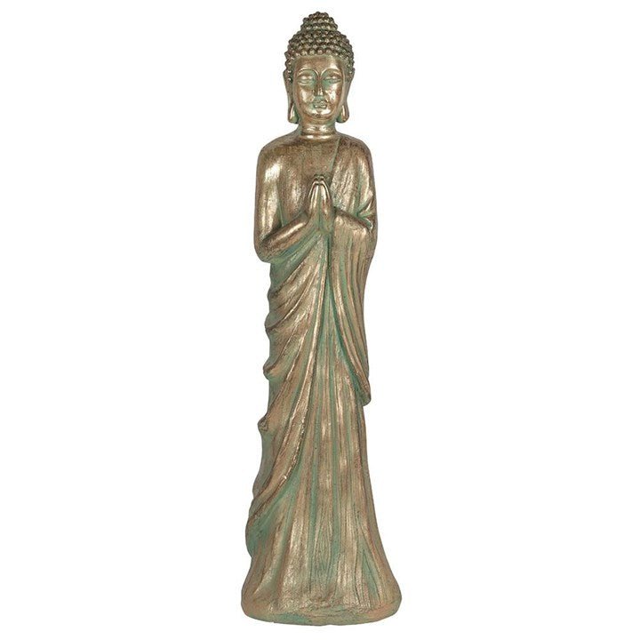 Verdigris Effect 81cm Standing Garden Buddha - Scents & Gifts UK