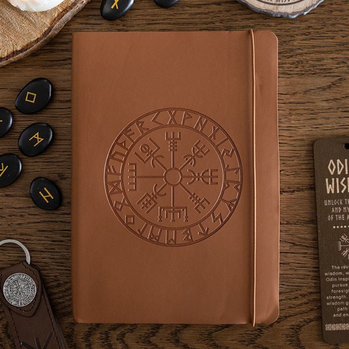 Viking Compass A5 Faux Leather Journal with Pen - Scents & Gifts UK