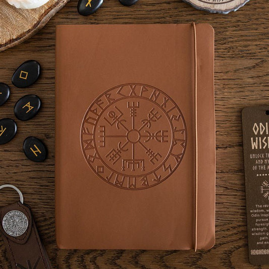 Viking Compass A5 Faux Leather Journal with Pen - Scents & Gifts UK