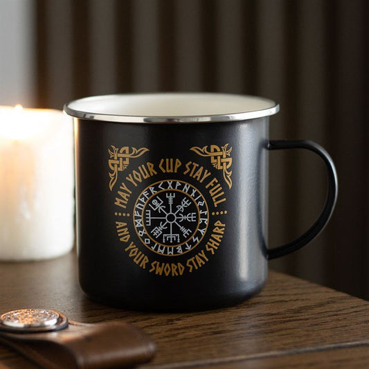 Viking Compass Enamel Mug - Scents & Gifts UK
