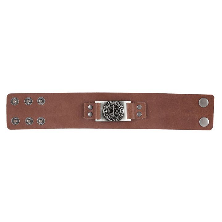 Viking Compass Leather Cuff Bracelet - Scents & Gifts UK
