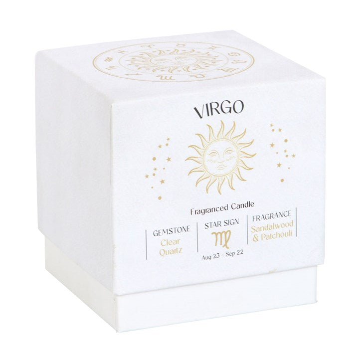 Virgo Sandalwood & Patchouli Gemstone Zodiac Candle - Scents & Gifts UK