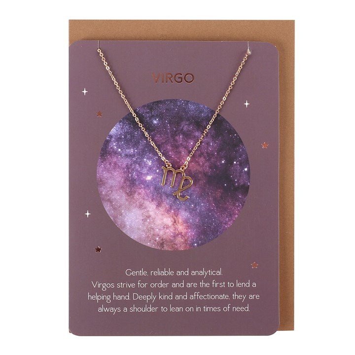 Virgo Zodiac Necklace Card - Scents & Gifts UK
