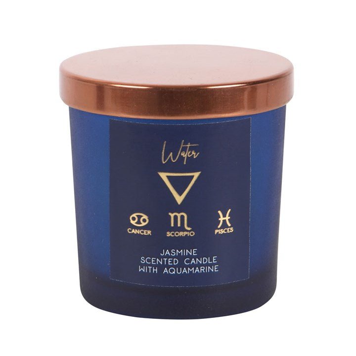 Water Element Jasmine Crystal Chip Candle - Scents & Gifts UK