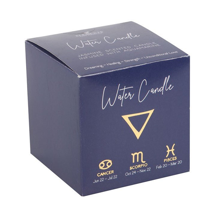 Water Element Jasmine Crystal Chip Candle - Scents & Gifts UK