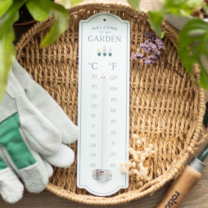 Welcome to My Garden Wall Thermometer - Scents & Gifts UK