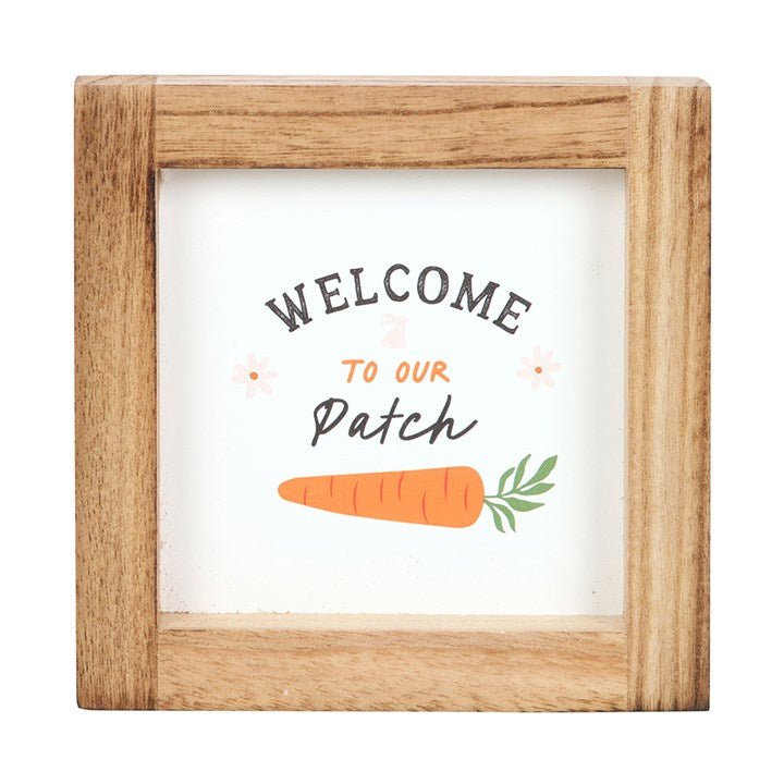 Welcome to Our Patch Wooden Frame Sign - Scents & Gifts UK