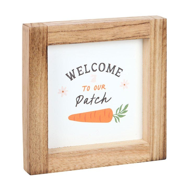 Welcome to Our Patch Wooden Frame Sign - Scents & Gifts UK