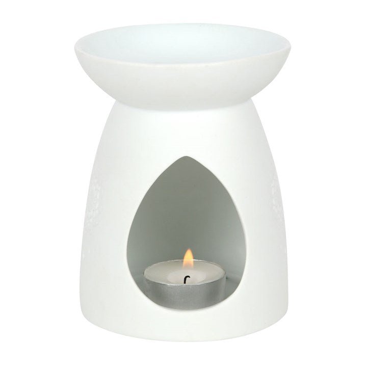 White Ceramic Buddha Face Oil Burner and Wax Warmer - Scents & Gifts UK