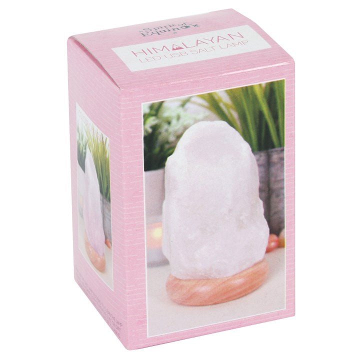 White Colour Changing USB Salt Lamp - Scents & Gifts UK