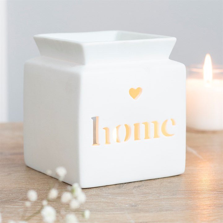 White Home Cut Out Oil Burner - Scents & Gifts UK