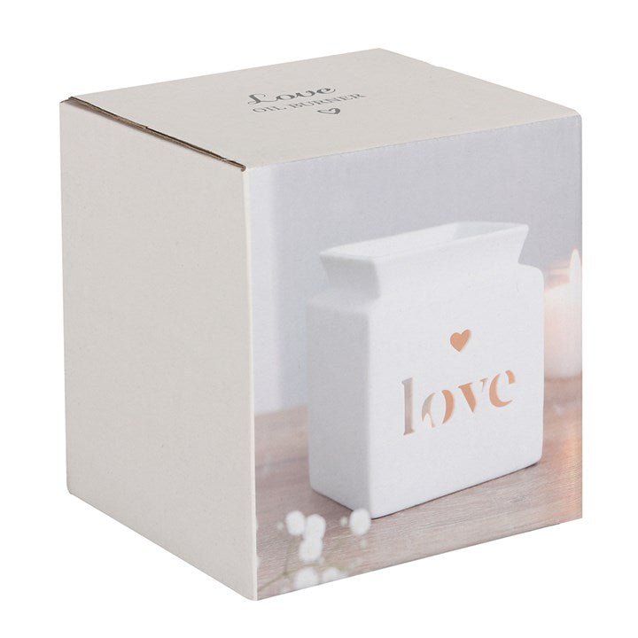 White Love Cut Out Oil Burner - Scents & Gifts UK