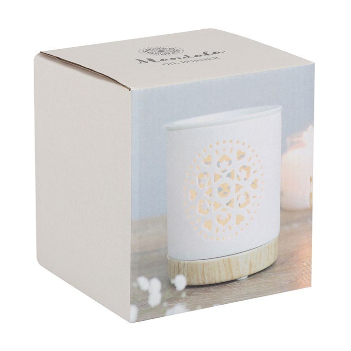 White Mandala Cut Out Oil Burner - Scents & Gifts UK