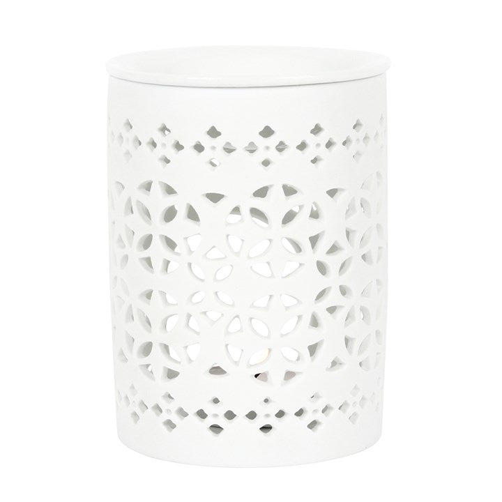 White Matte Cut Out Oil Burner - Scents & Gifts UK