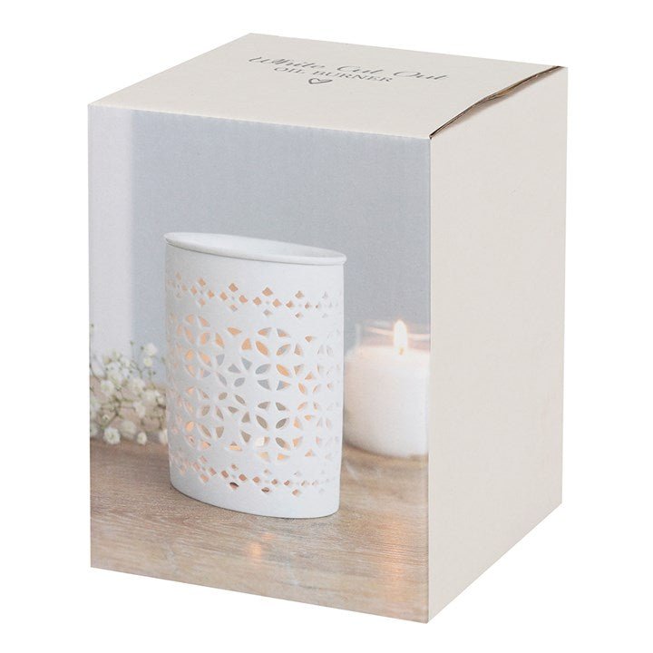 White Matte Cut Out Oil Burner - Scents & Gifts UK
