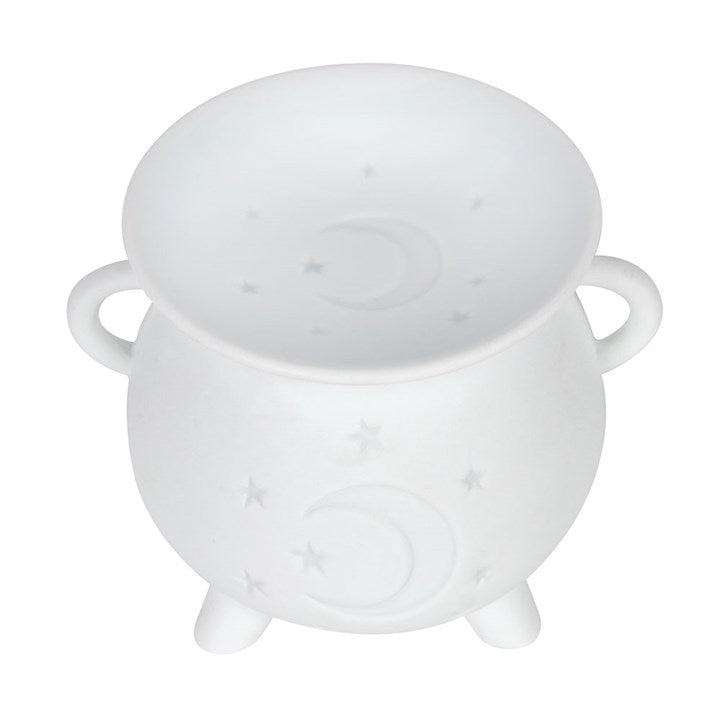 White Mystical Moon Cauldron Oil Burner - Scents & Gifts UK